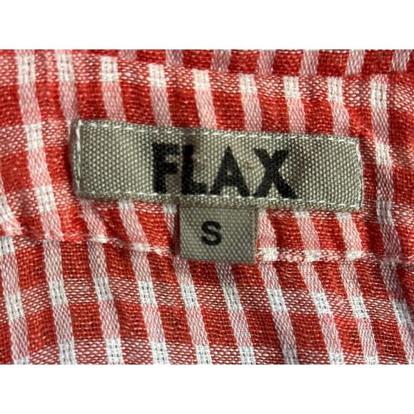 FLAX Linen Midi Dress Size Small Red Shift Coastal Sleeveless Tank Lagenlook - Picture 6 of 10